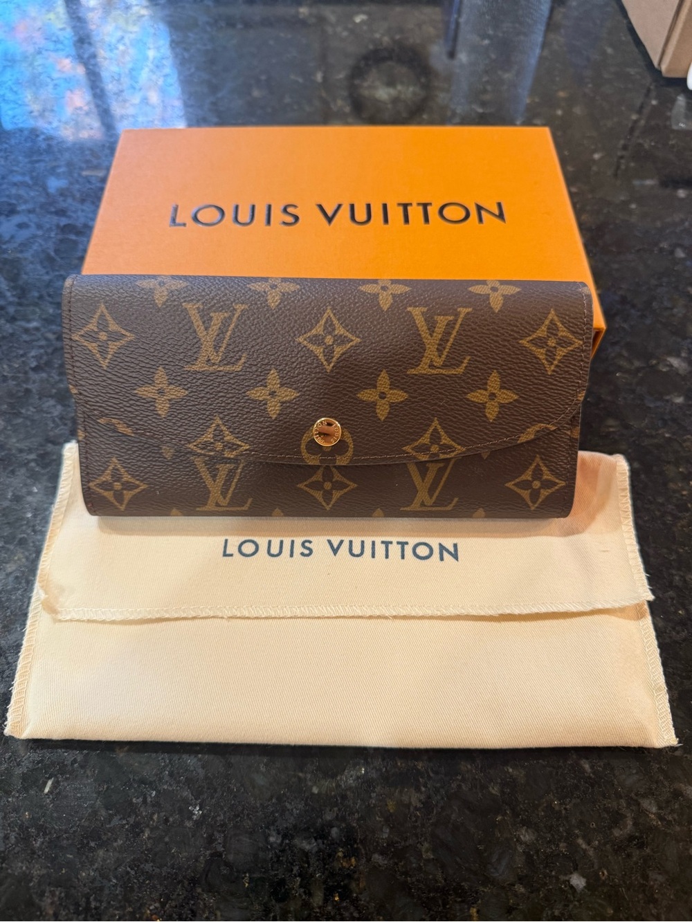 Louis Vuitton Monogram Wallet with Red Interior